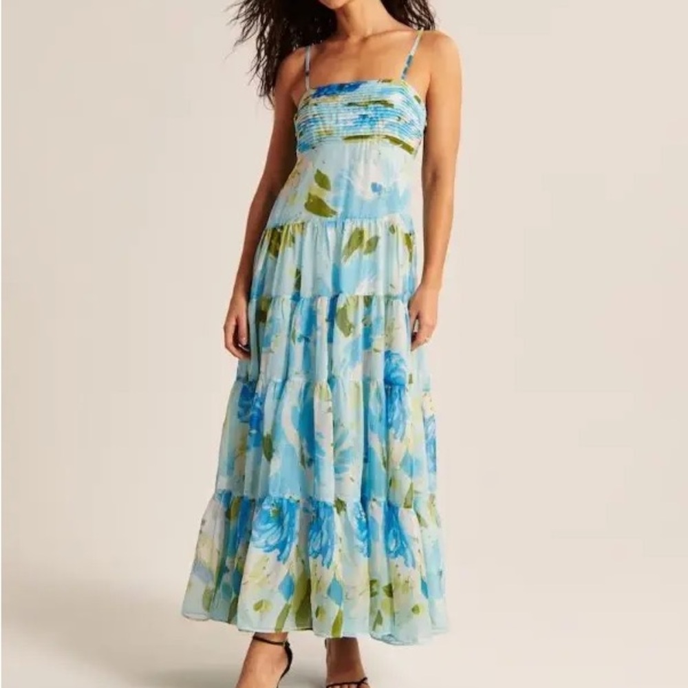 Sheer Babydoll Maxi Dress Abercrombie